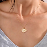 Spinner Compass Necklace in Gold Vermeil on 925 Sterling Silver
