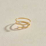 Spiral Bezel Design Ring in 14k Gold