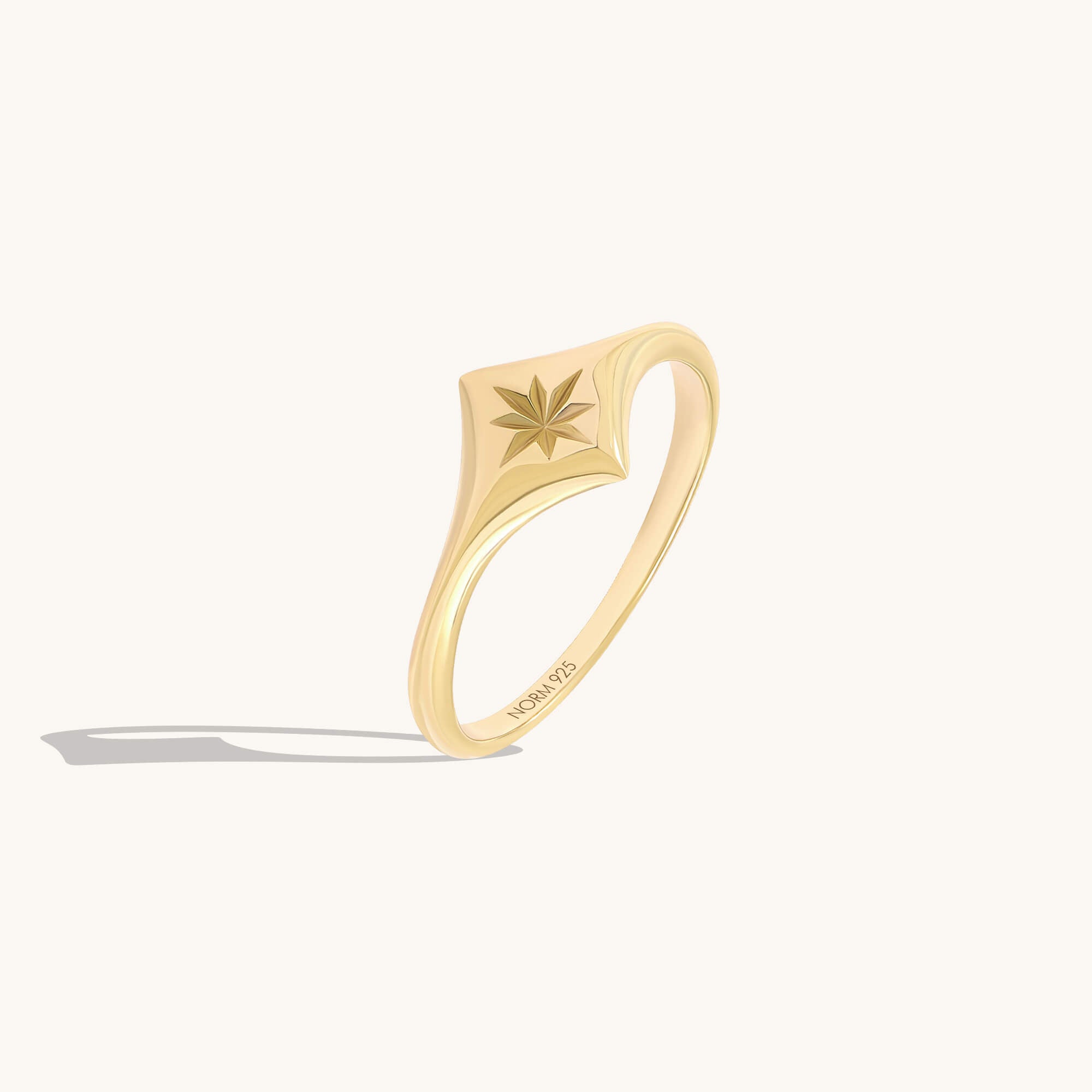 Starburst Signet Ring in 24K Gold Vermeil