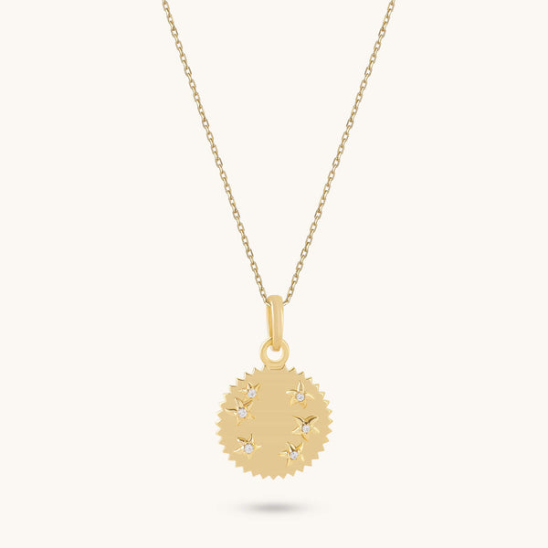 Stars Coin Necklace in Gold Vermeil on 925 Sterling Silver