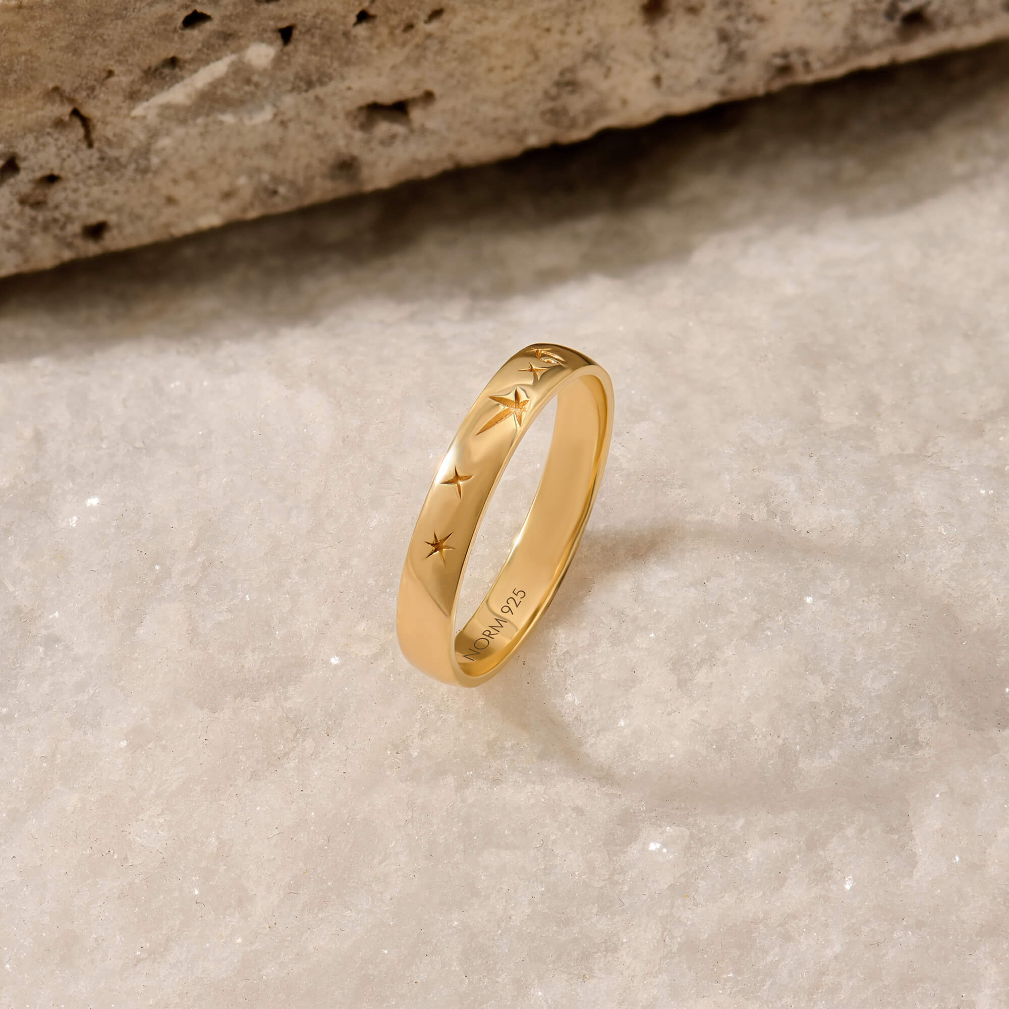 Stellar Pattern Band Ring in Gold Vermeil