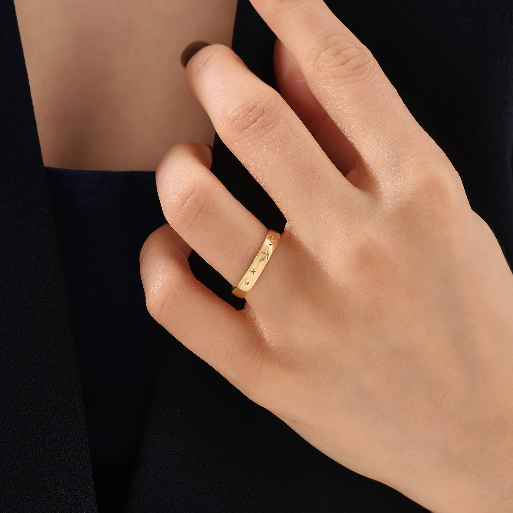 Women's Stellar Pattern Ring in 24K Gold Vermeil