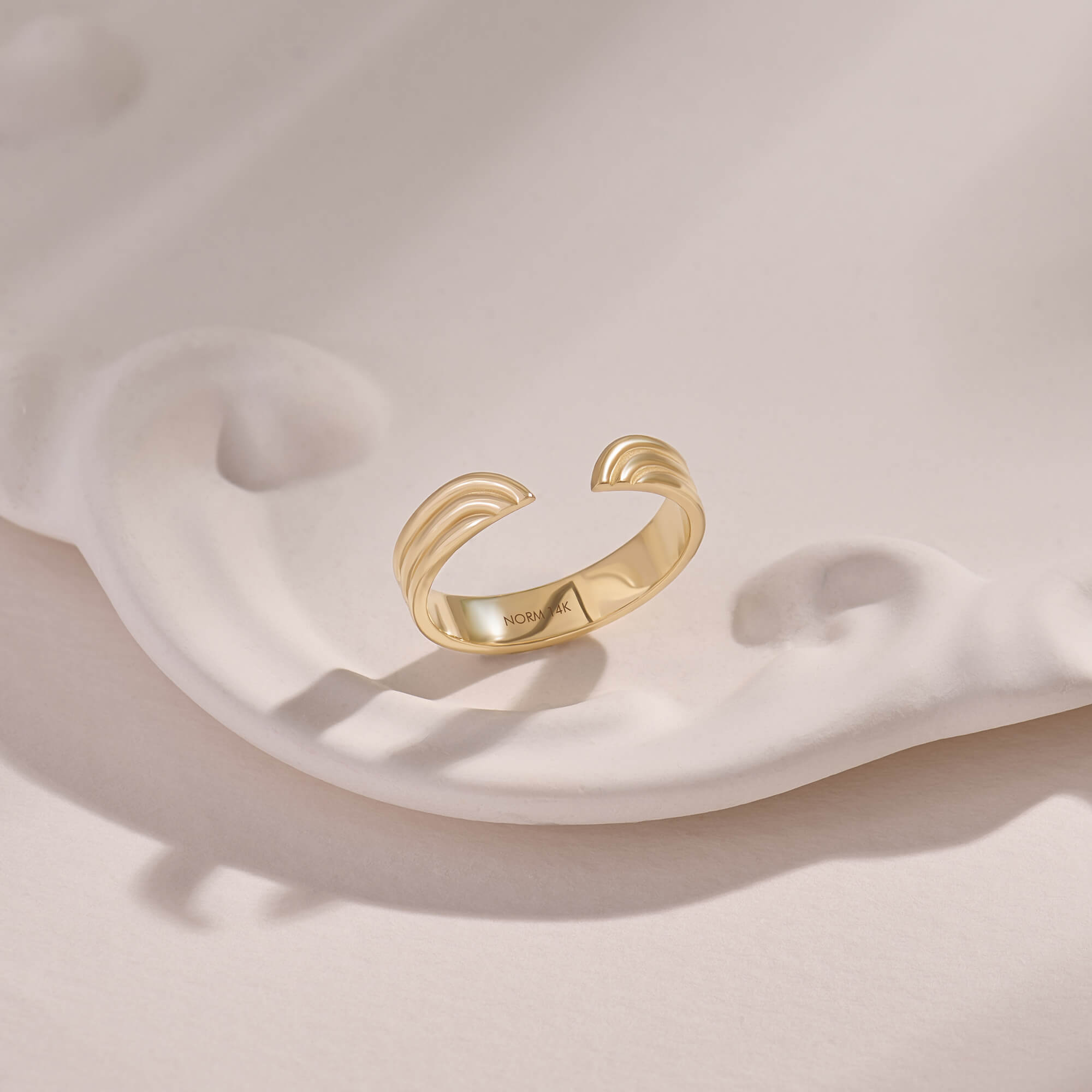Streamline Open Ring in 14K Real Yellow Gold
