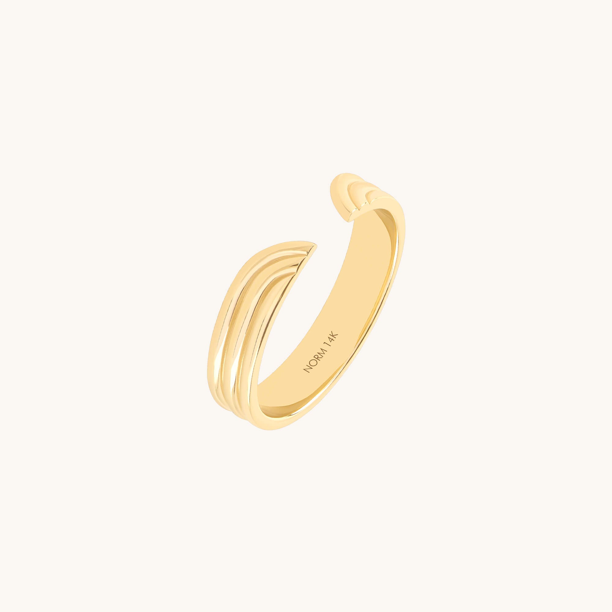 Streamline Open Ring in Real 14K Gold