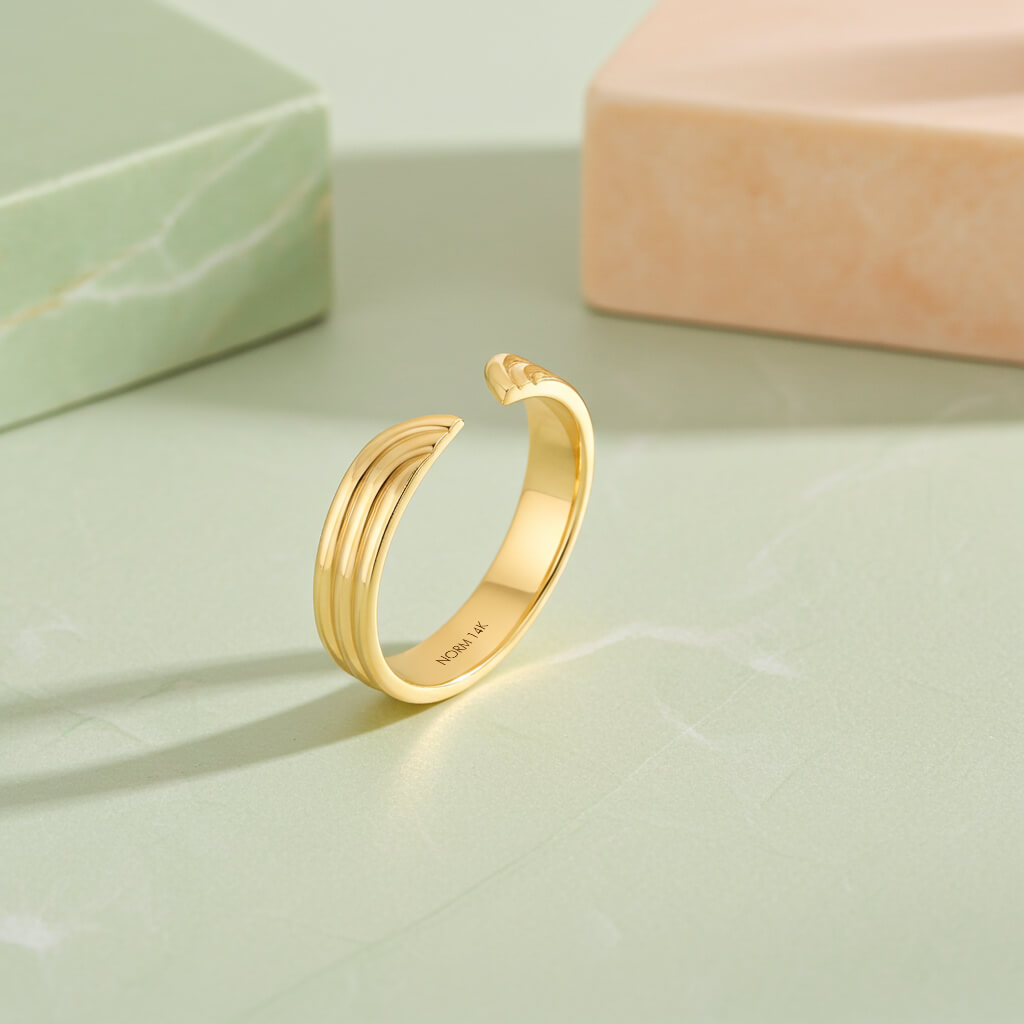 Open Streamline Ring in Yellow Solid Gold