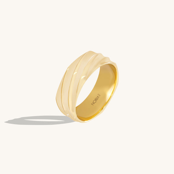 Striped Band Ring in Gold Vermeil on 925 Sterling Silver