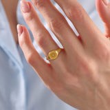 Women's Sunbeam Signet Ring in Yellow Gold Vermeil on 925 Silver