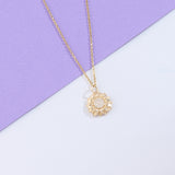 14k Gold Sunflower Necklace for Women