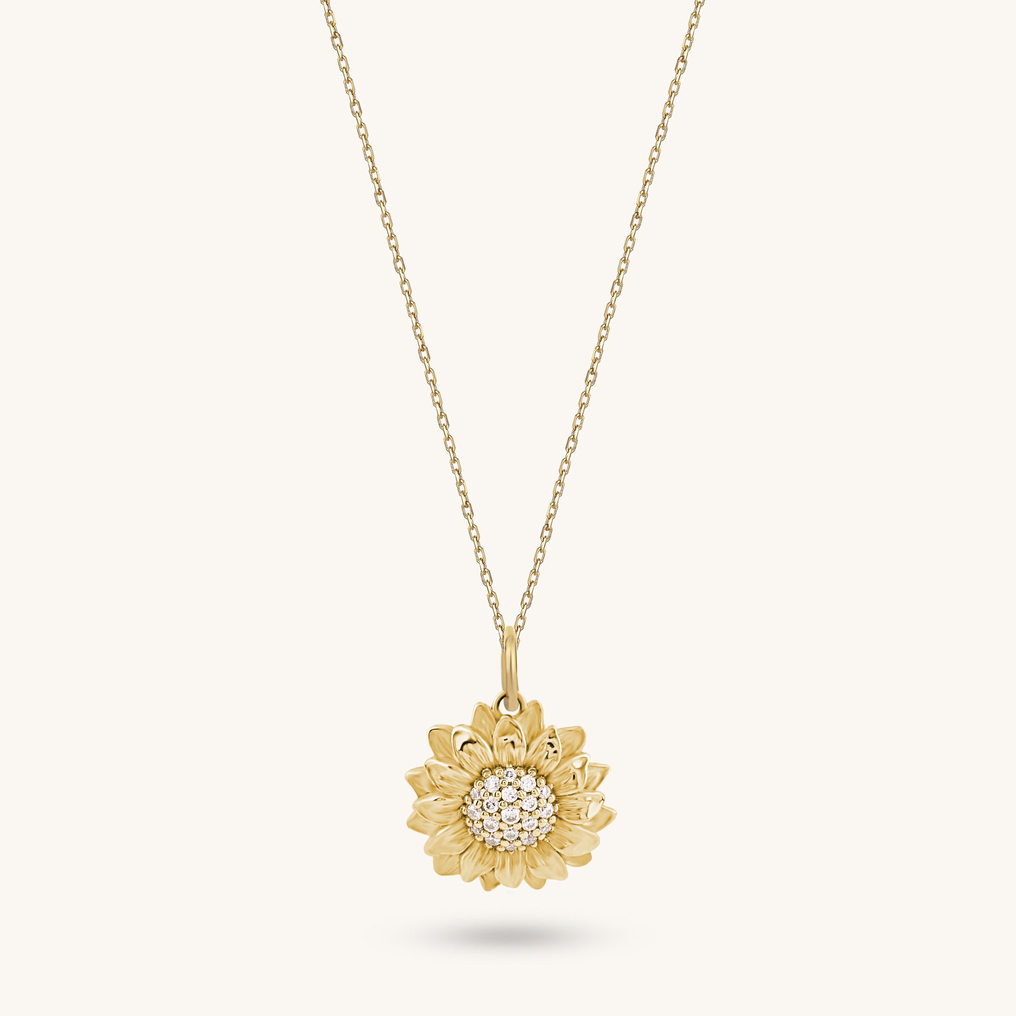 Sunflower Necklace in Gold