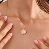 Women's Sunrise Necklace in Gold Vermeil on 925 Solid Silver