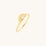 Sunset Half Signet Ring in Gold Vermeil on 925 Sterling Silver