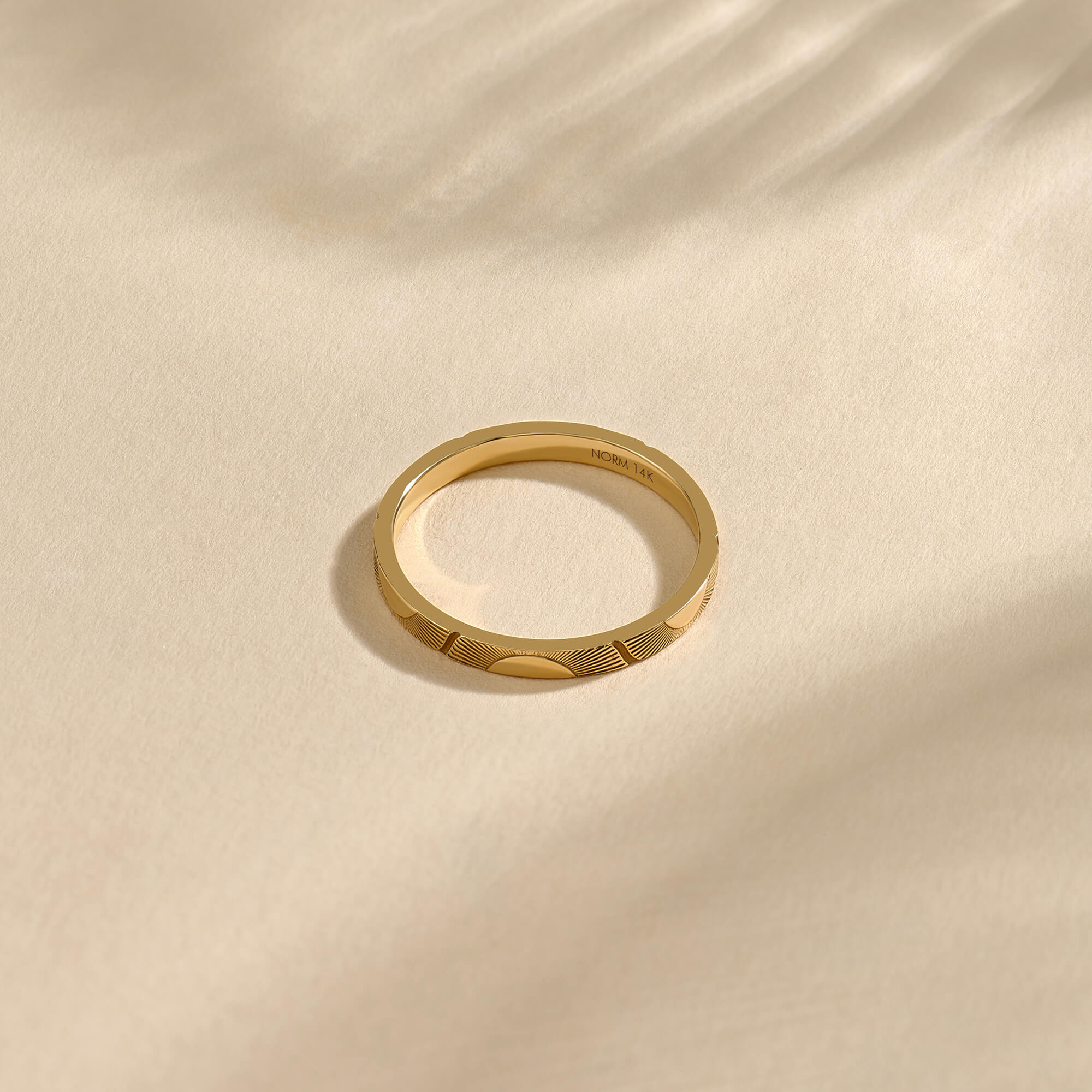 Sunshine Wedding Band Ring in 14K Gold
