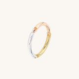14K Solid Gold Trio Colors Stackable Band Ring