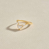 Tapered Baguette Curved Wedding Ring in 14k Real Gold