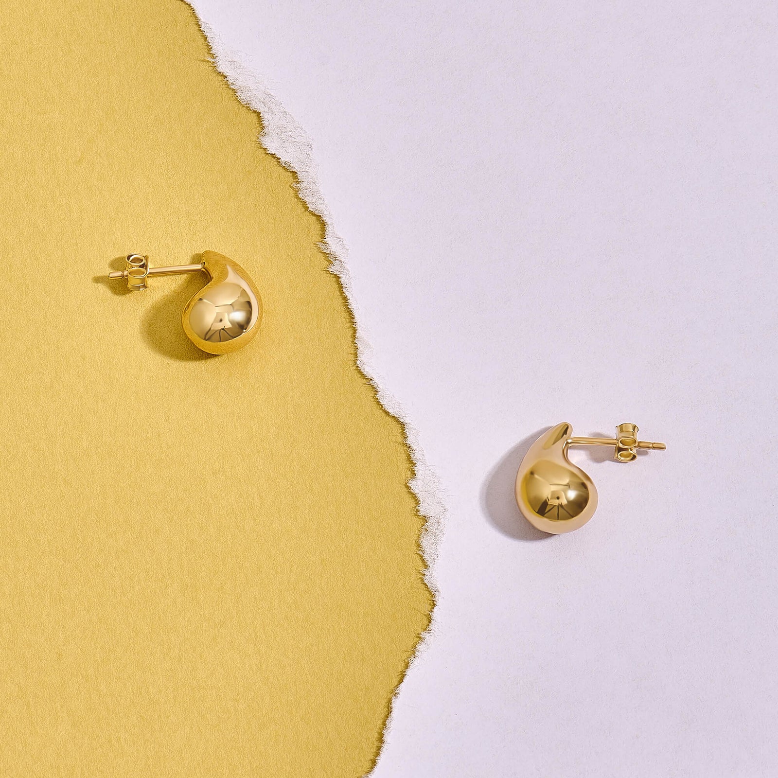 14 Karat Yellow Tear Drop Stud Earrings / 14K yellow outlets gold stud earrings