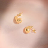 Teardrop Stud Earrings in 14K Real Gold