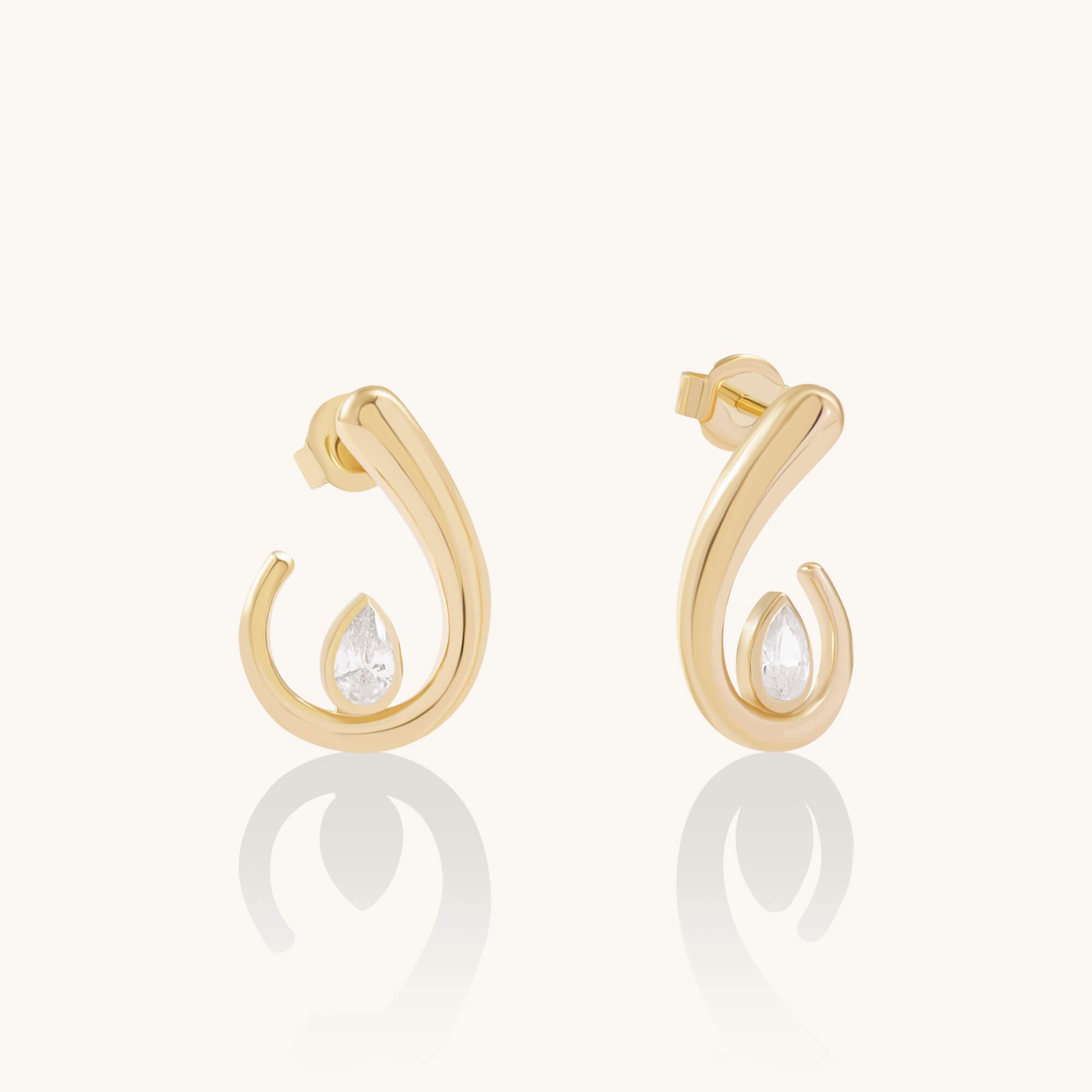 Teardrop Loop Earrings in 24K Gold Vermeil