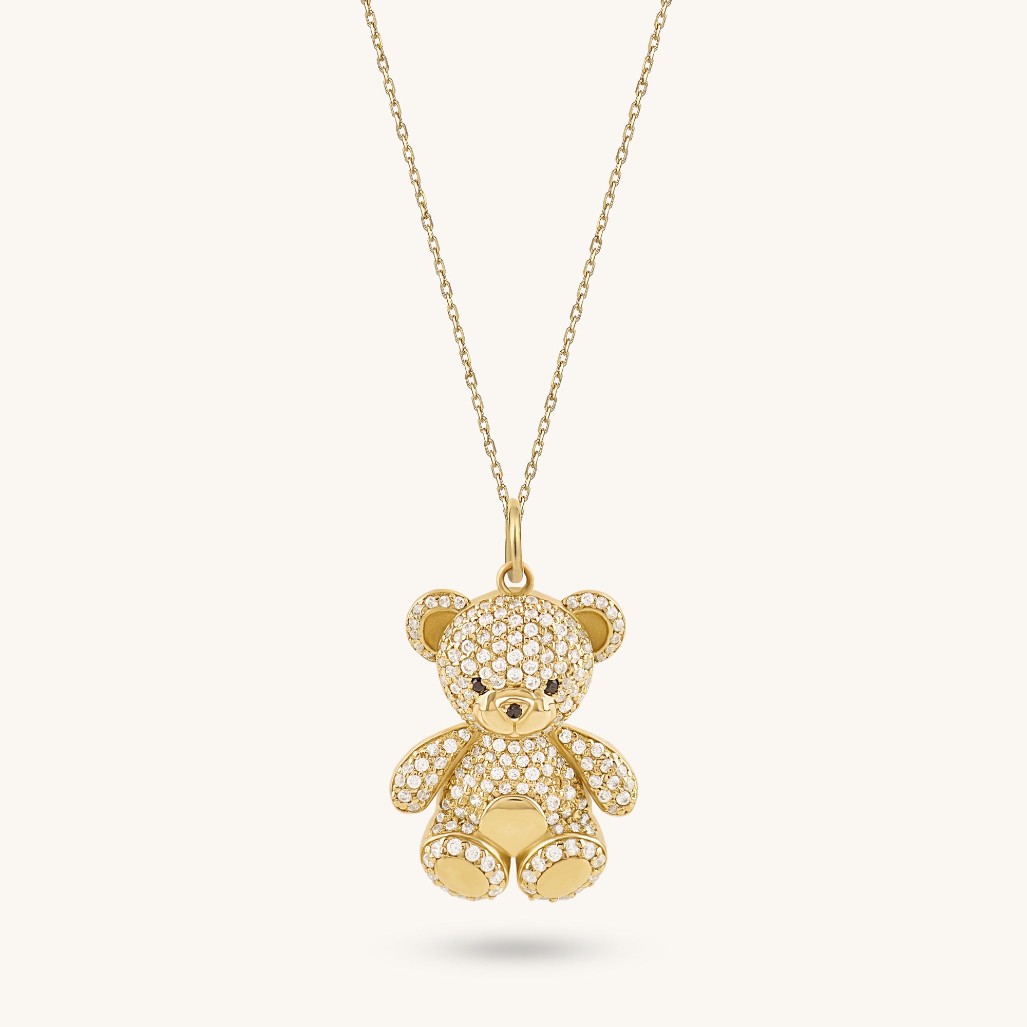 Teddy Bear Necklace in Gold
