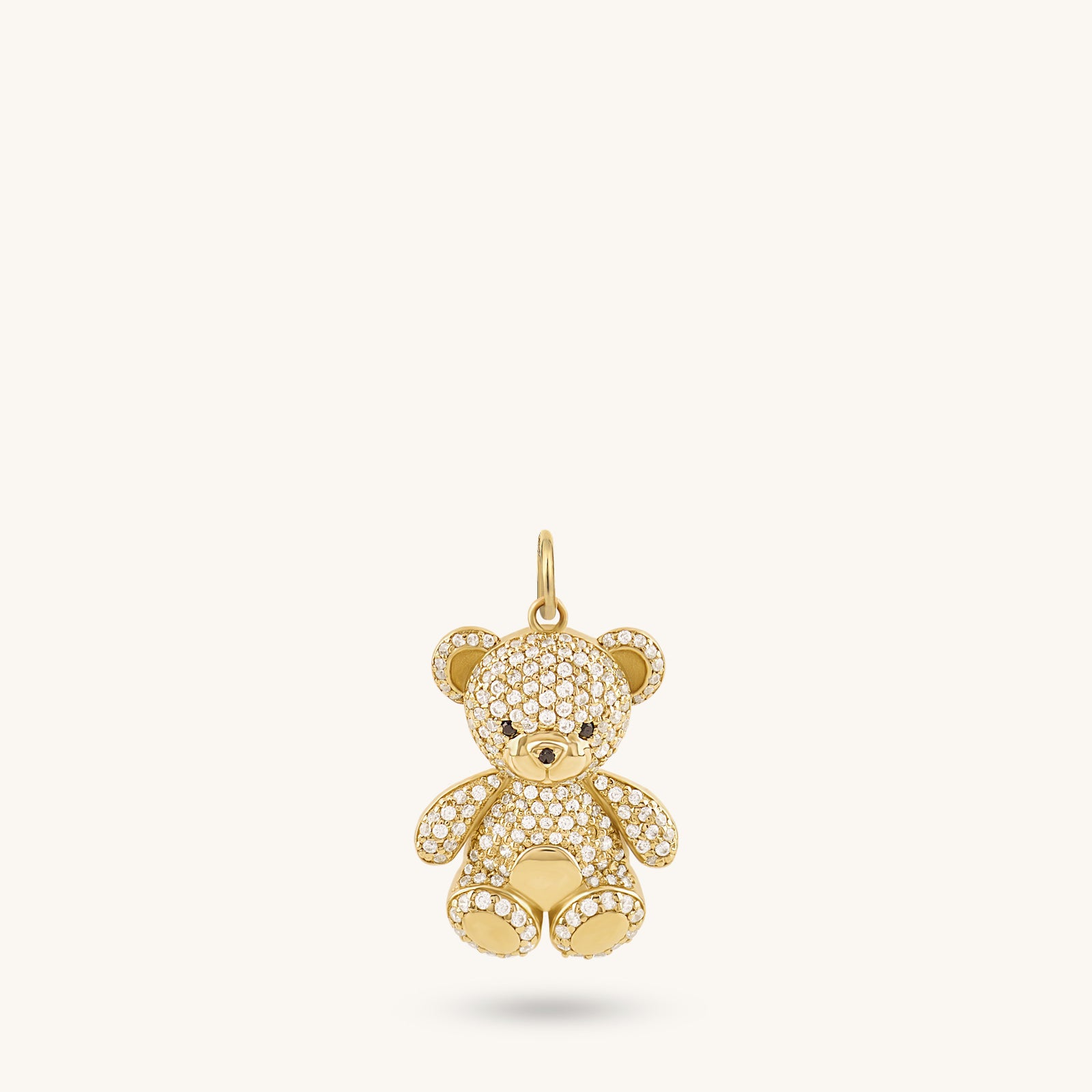 Cute dainty 14k solid gold teddy bear online pendant charm