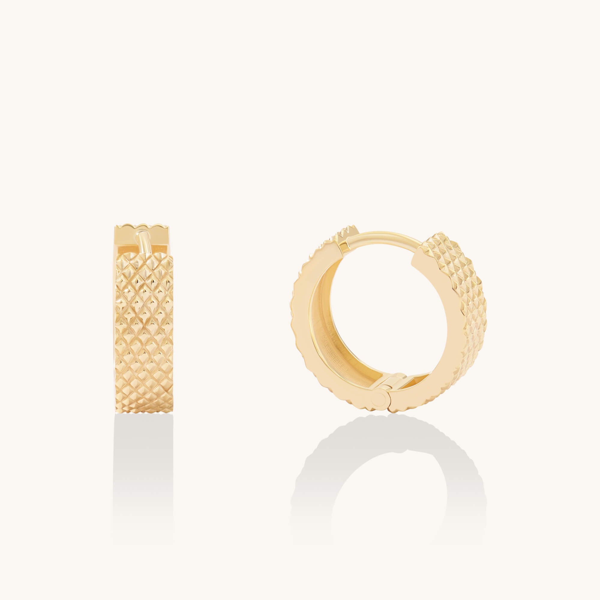 Textured Hoop Earrings in 24K Gold Vermeil
