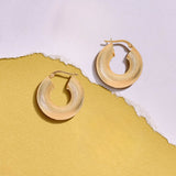 Textured Statement Hoop Earrings in 14K Gold