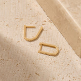 Textured U-Link Huggie Earrings in 14K Solid Gold