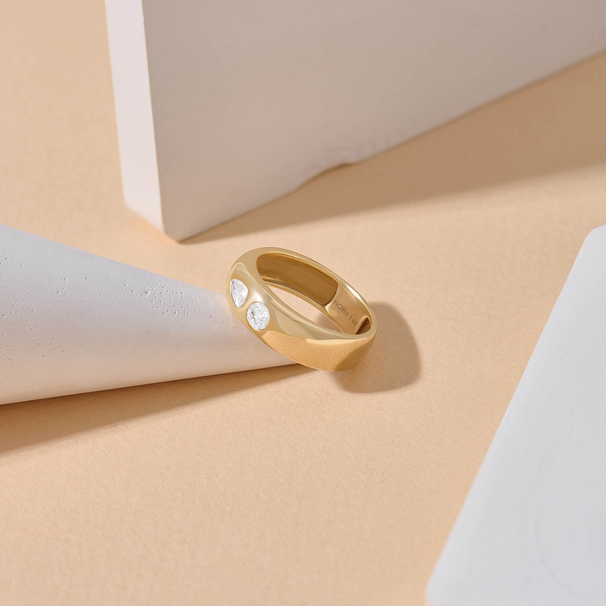 Toi et Moi Lab-Grown Diamond Band Ring in 14K Solid Gold