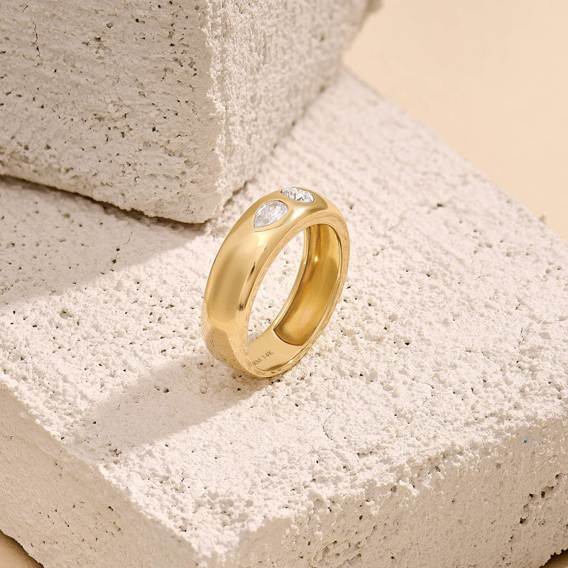 Toi et Moi Diamond Band Ring in 14K Yellow Gold