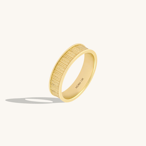 Women's Tree Bark Wedding Band Ring in 14K Solid Gold