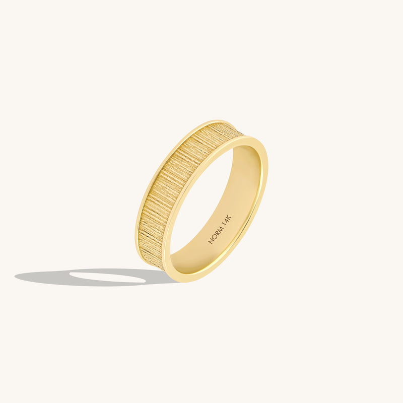 Women's Tree Bark Wedding Band Ring in 14K Solid Gold