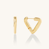 Triangle Tube Hoop Earrings in Gold