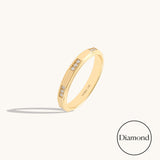Trio Diamond Band Ring in Solid Gold