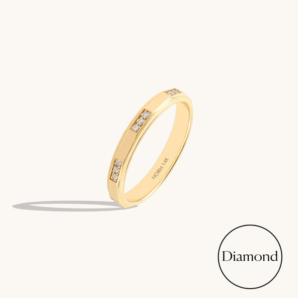Trio Diamond Band Ring in Solid Gold