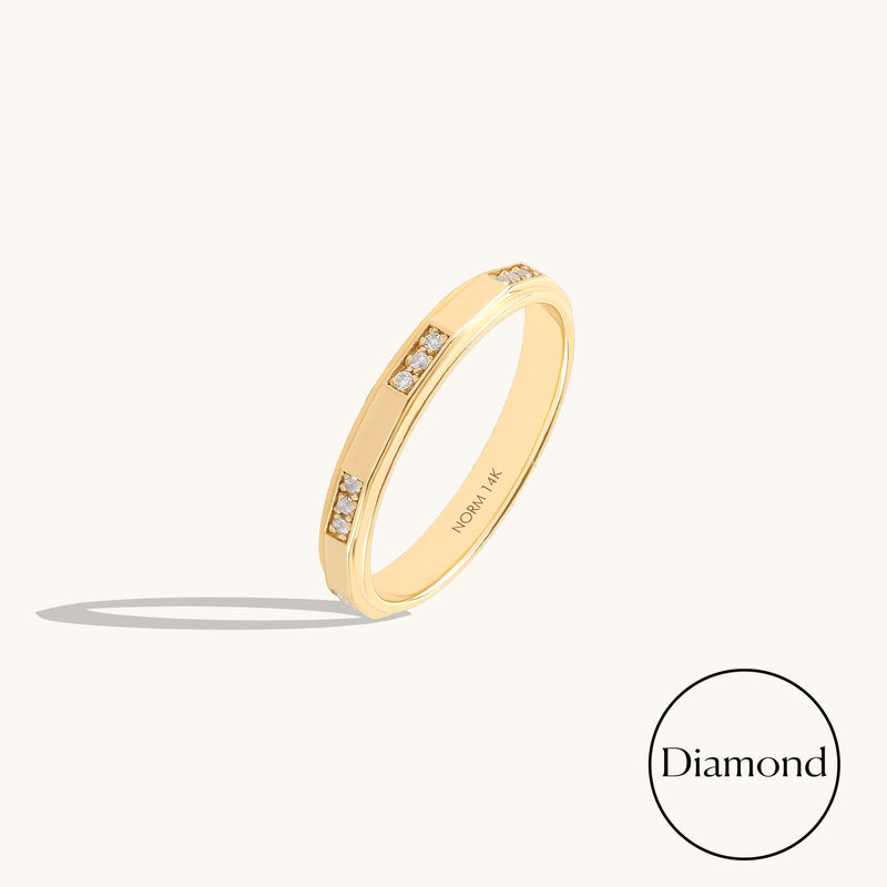 Trio Diamond Band Ring in Solid Gold