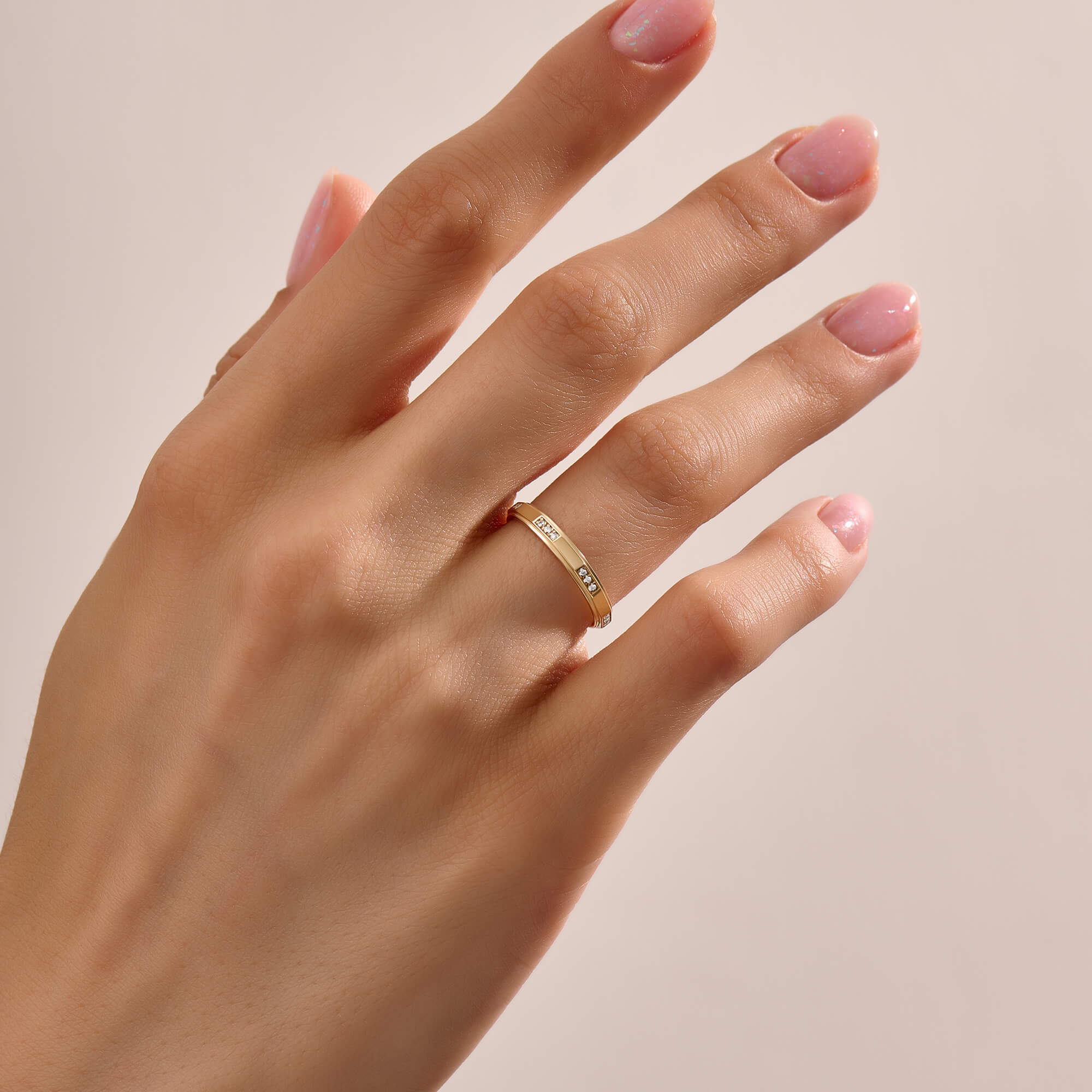 Women's Trio Diamond Ring in Real Gold