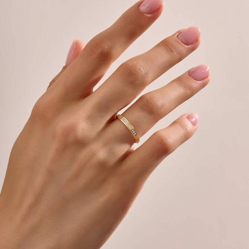 Women's Trio Diamond Ring in Real Gold