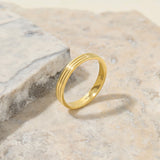 Triple Band Design Ring in Gold Vermeil on Sterling Silver