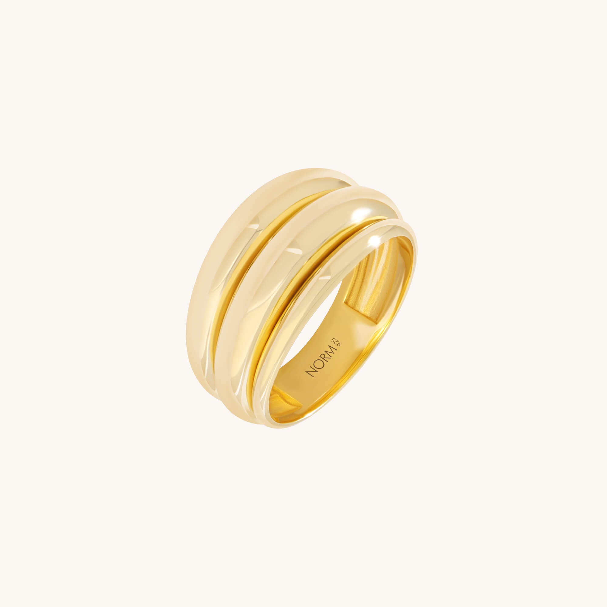 Triple Dome Statement Ring in 24K Gold Vermeil on 925 Solid Silver
