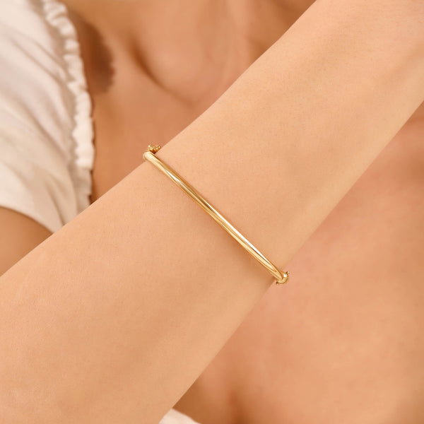 Women's Tube Bangle Bracelet in 14K Solid Gold