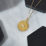 Twelve Point Star Design Necklace in Gold Vermeil on Solid Silver