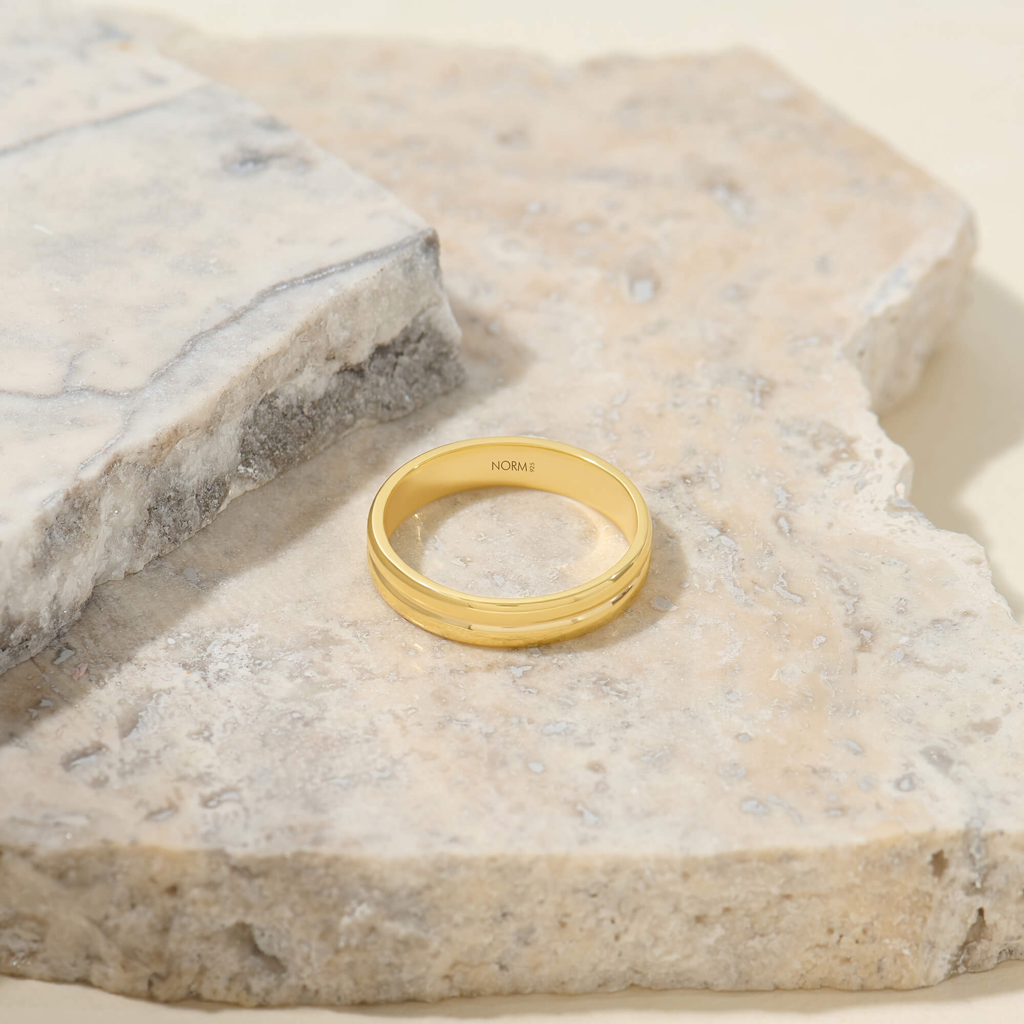 Dual Band Ring in 24K Gold Plated Vermeil on Silver