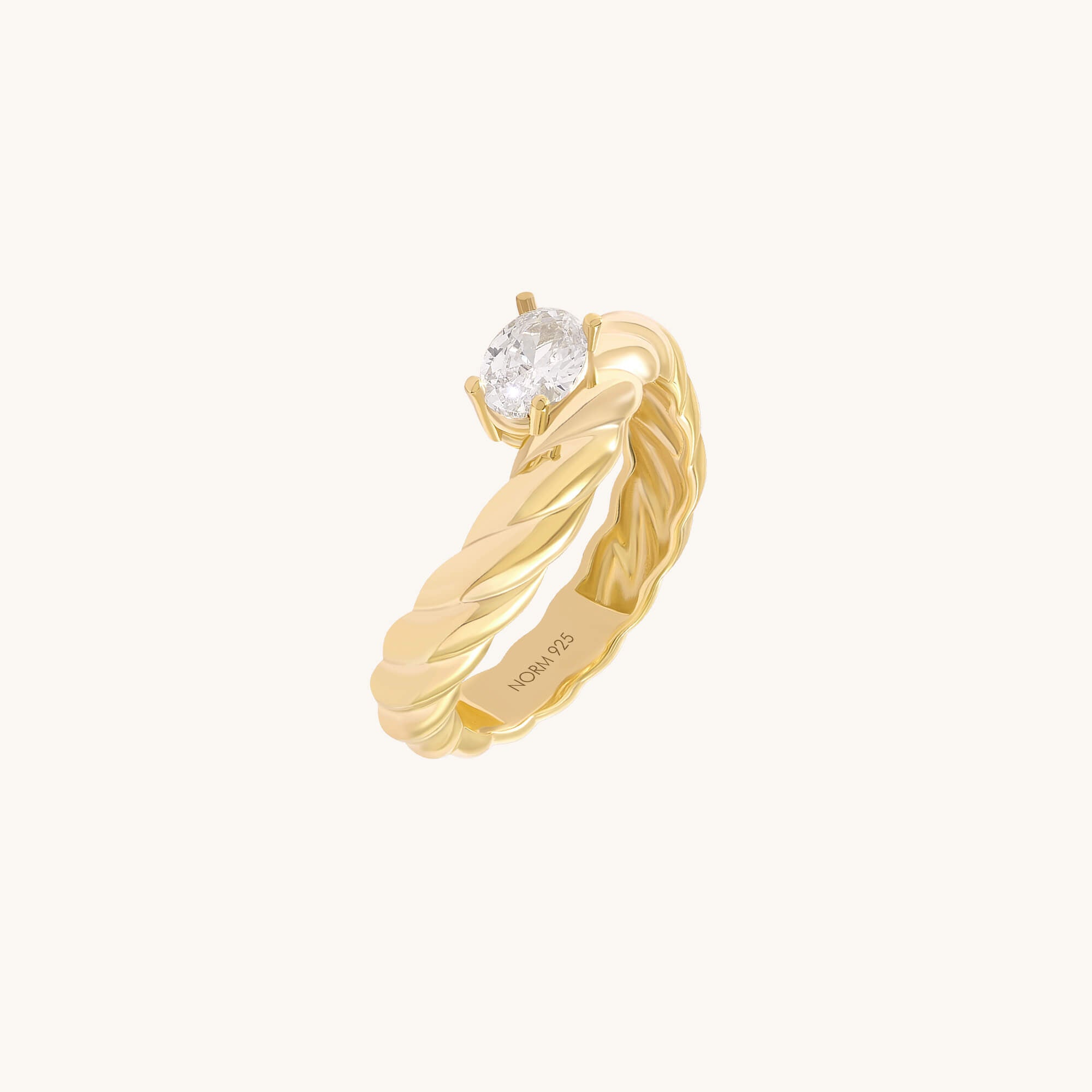 Vermeil Twisted Band Solitaire Ring