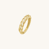 Women's Braided Croissant Ring in 14k Real Gold - Norm Jewels