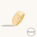 Twisted Diamond Star Dome Ring in Solid Gold