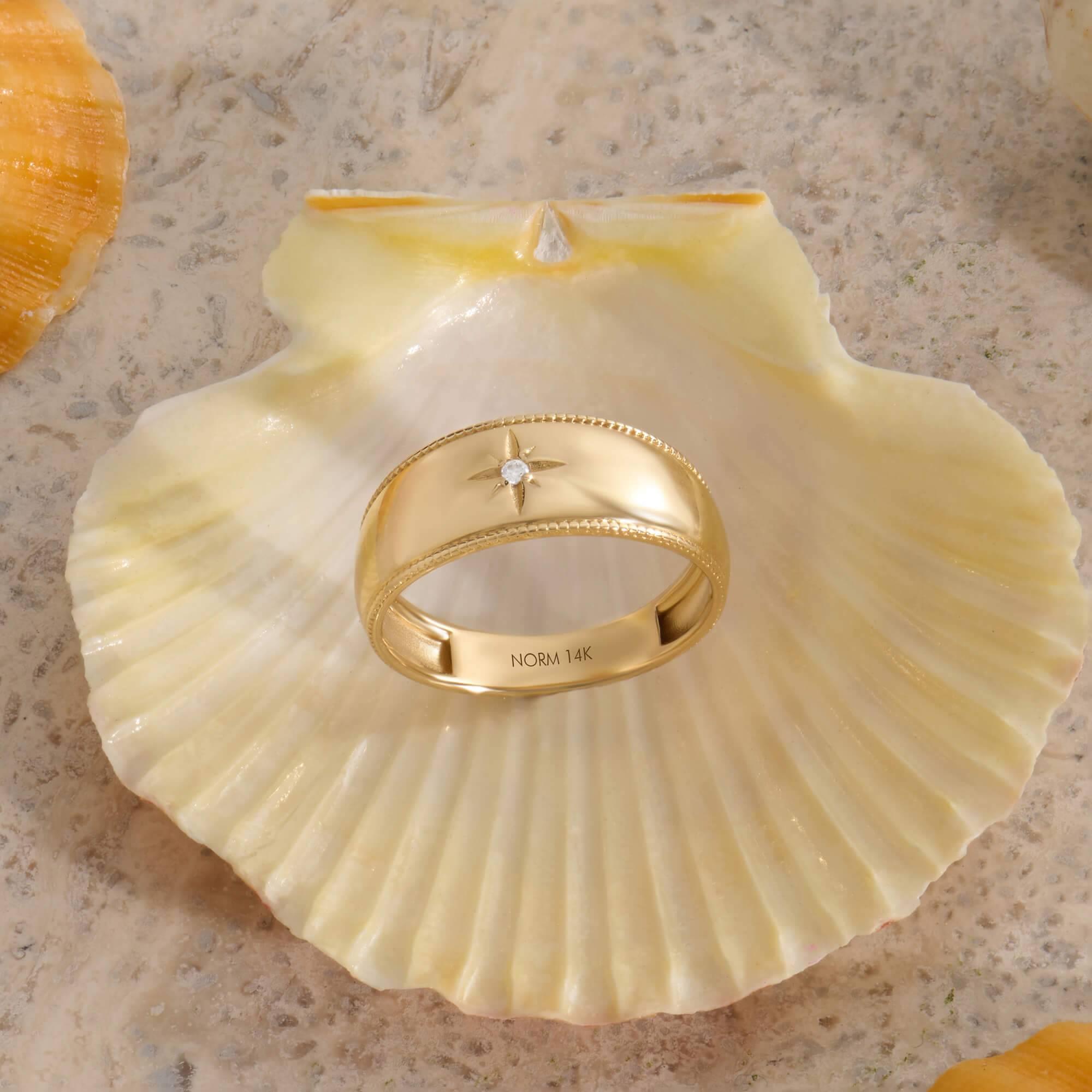 Twisted Design Diamond Star Dome Ring in Real Gold