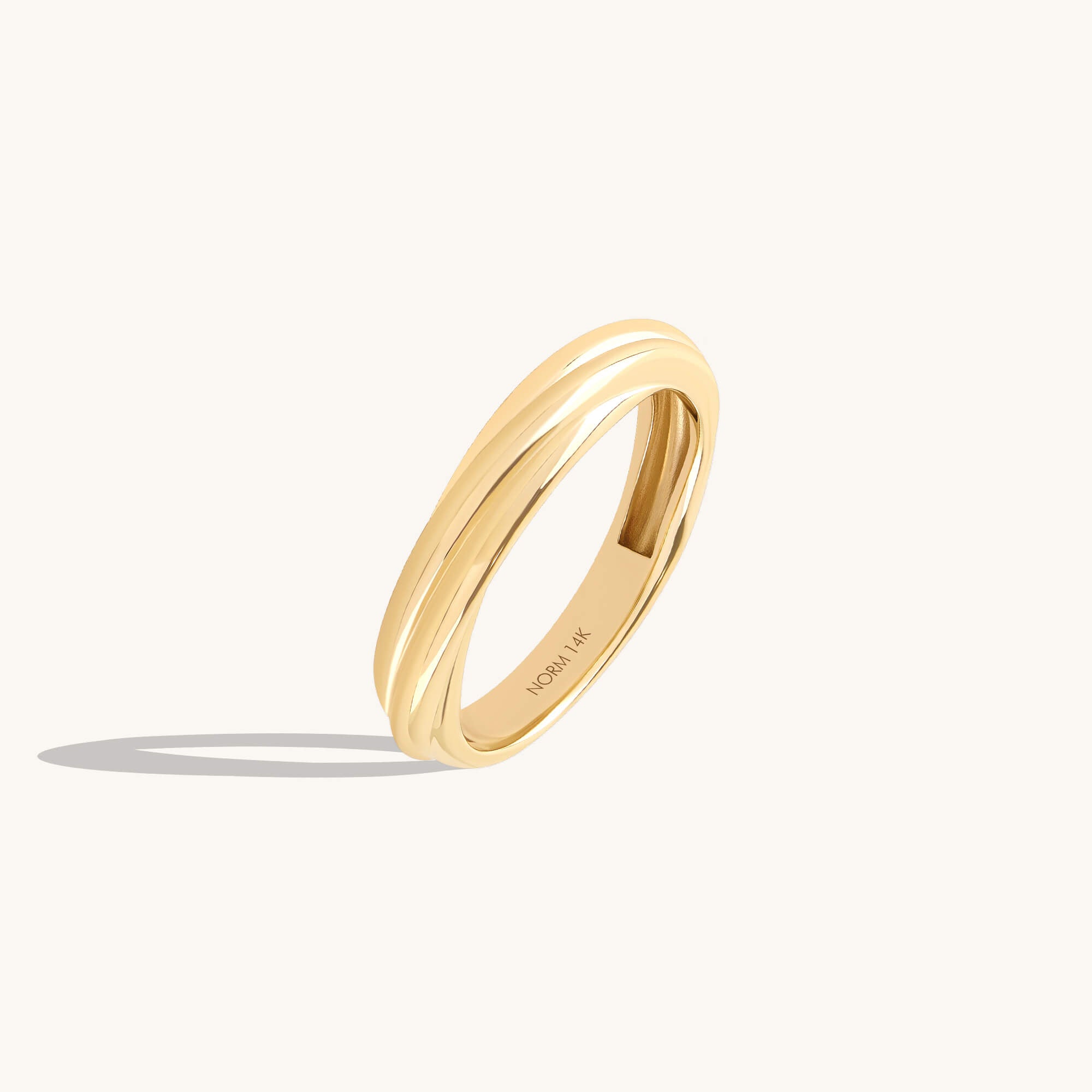 Twisted Dome Band Ring in 14K Solid Gold