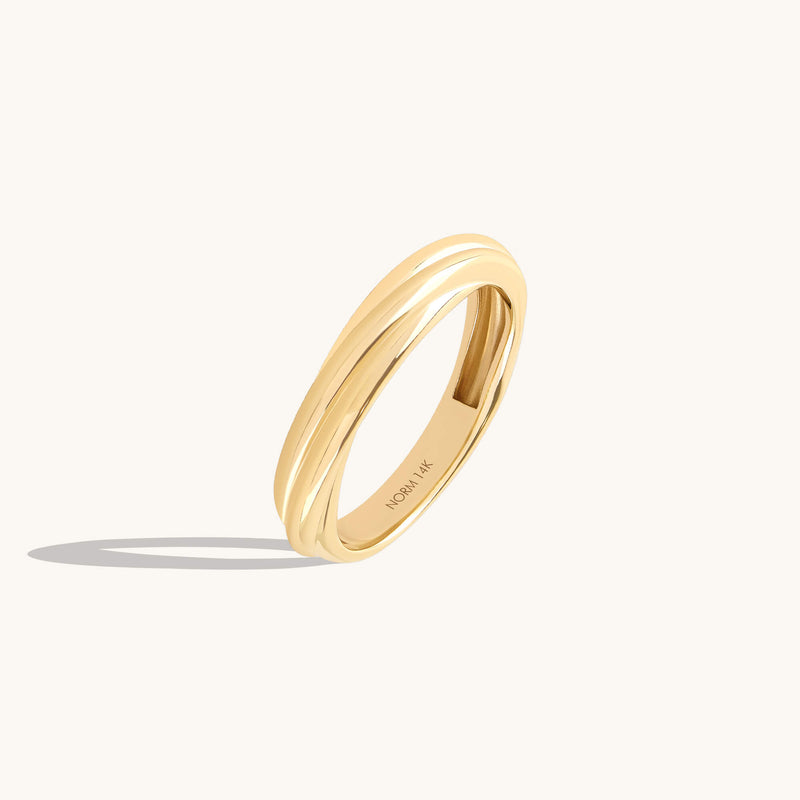 Twisted Dome Band Ring in 14K Solid Gold
