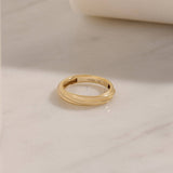 Twisted Dome Band Ring in 14K Real Yellow Gold