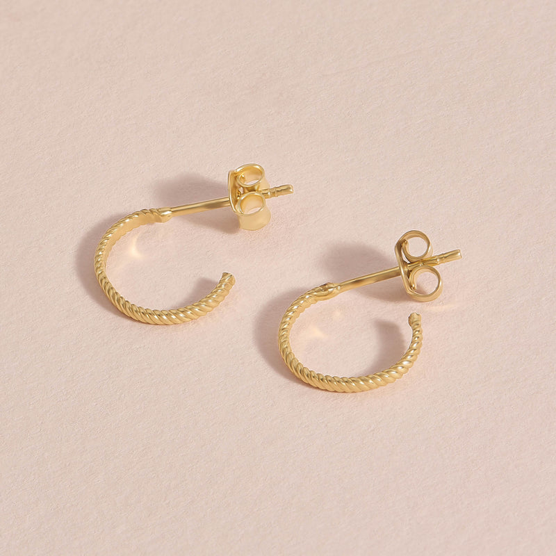 Twisted Earrings in 14K Gold