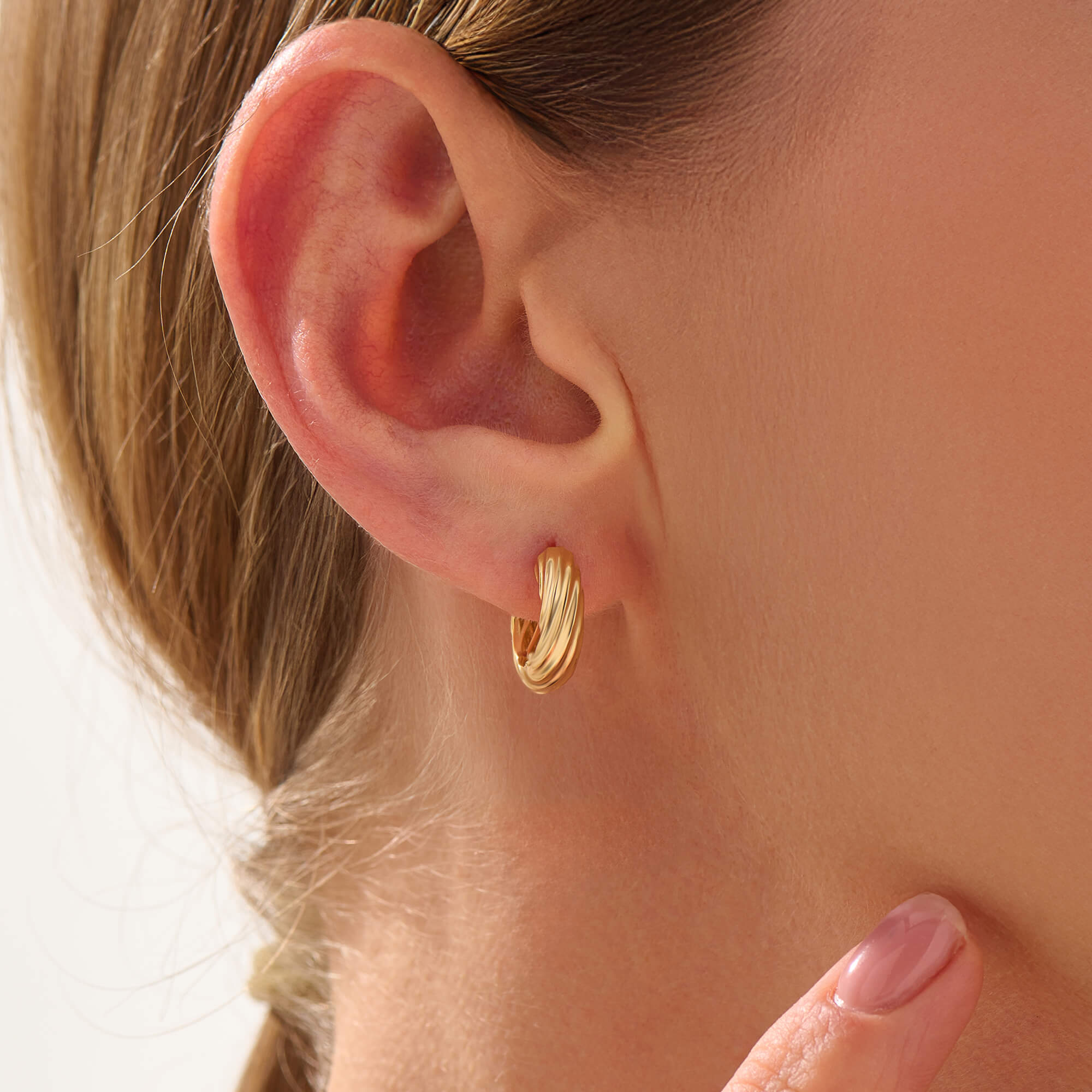 Women's 24K Vermeil Twisted Hoop Earrings